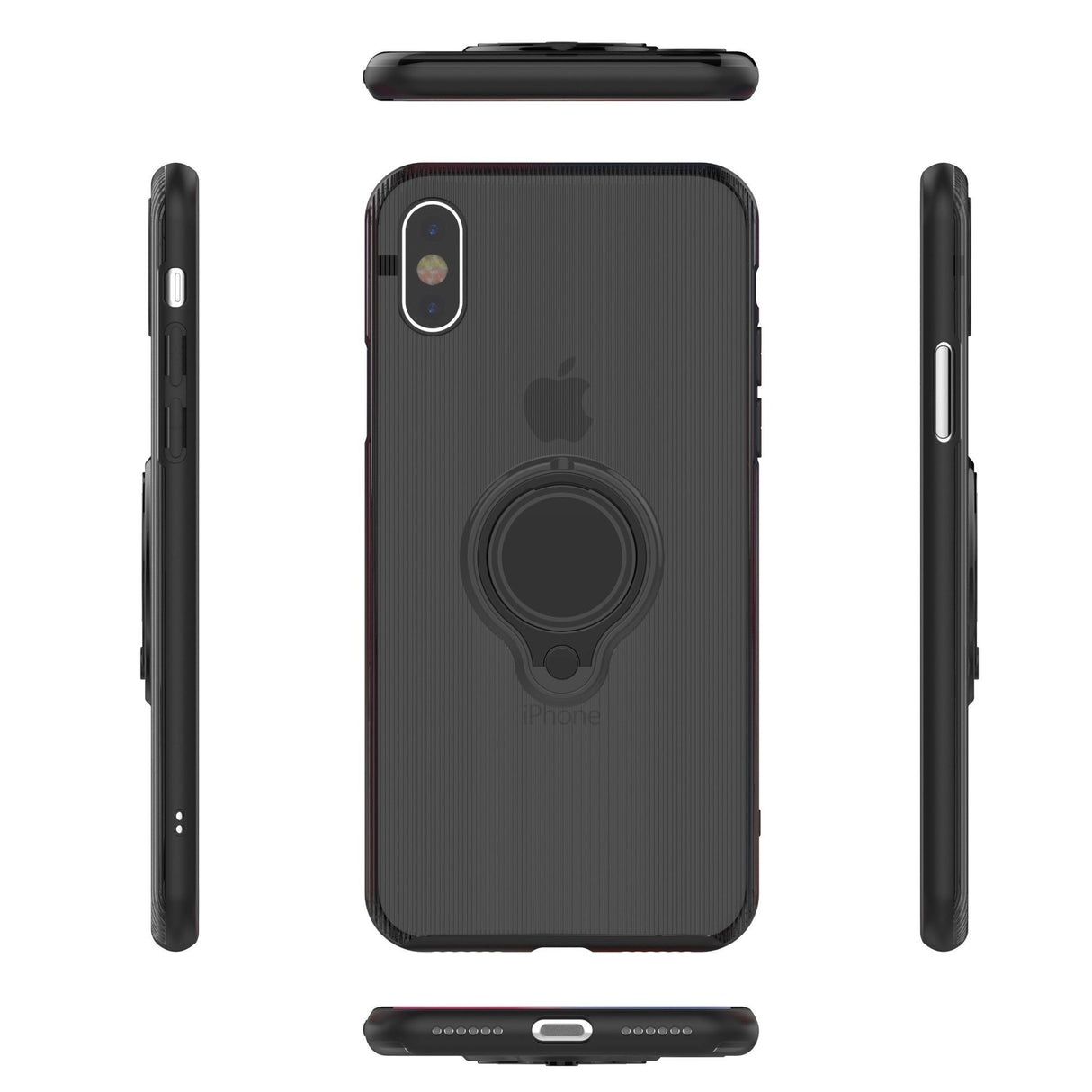Husa Apple iPhone X Armor Ring cu inel magnetic Negru - vivimall.ro