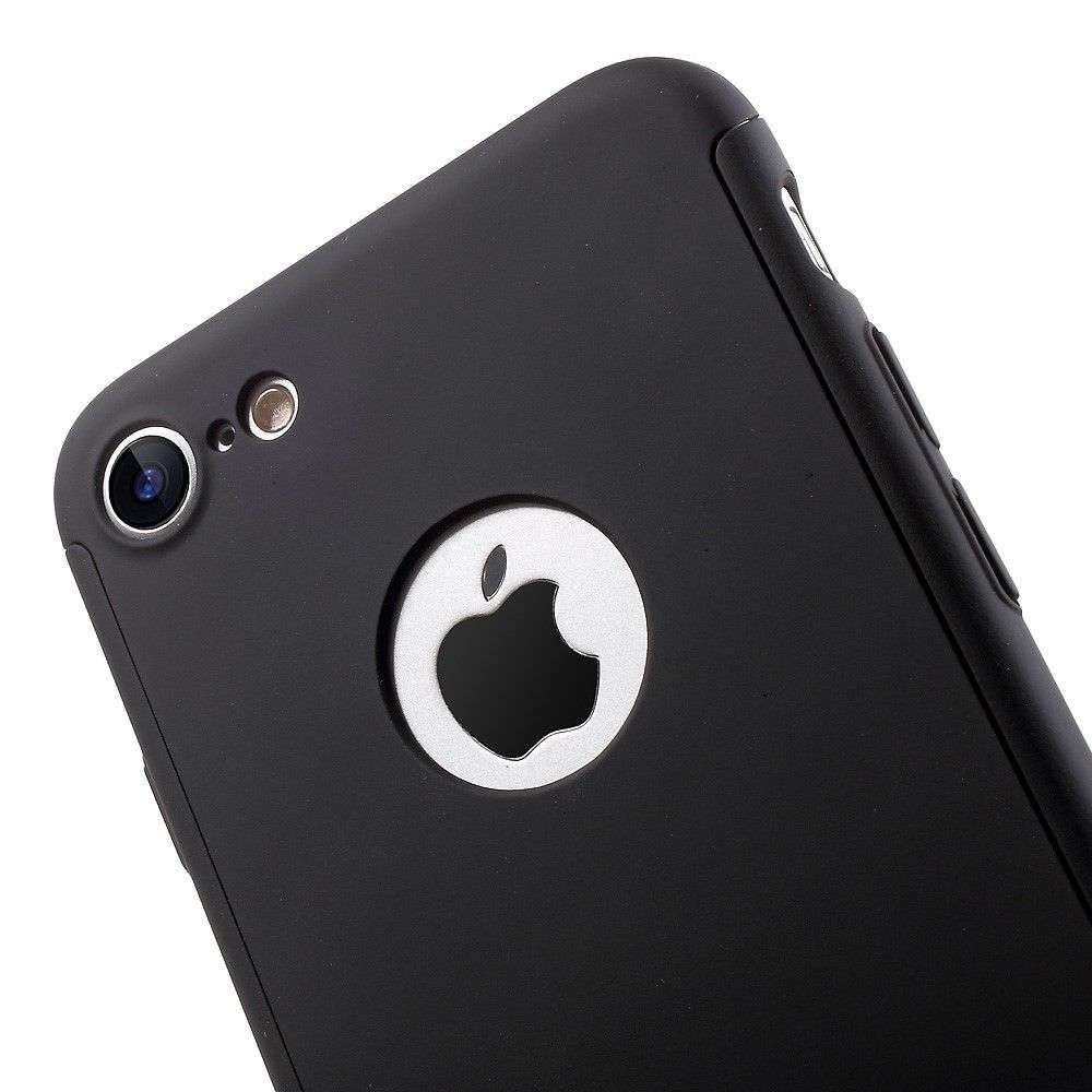 Set Husa si Folie de Protectie, Flippy, Compatibila cu Apple iPhone X, Full Cover 360°, Plastic + Sticla, Negru - vivimall.ro