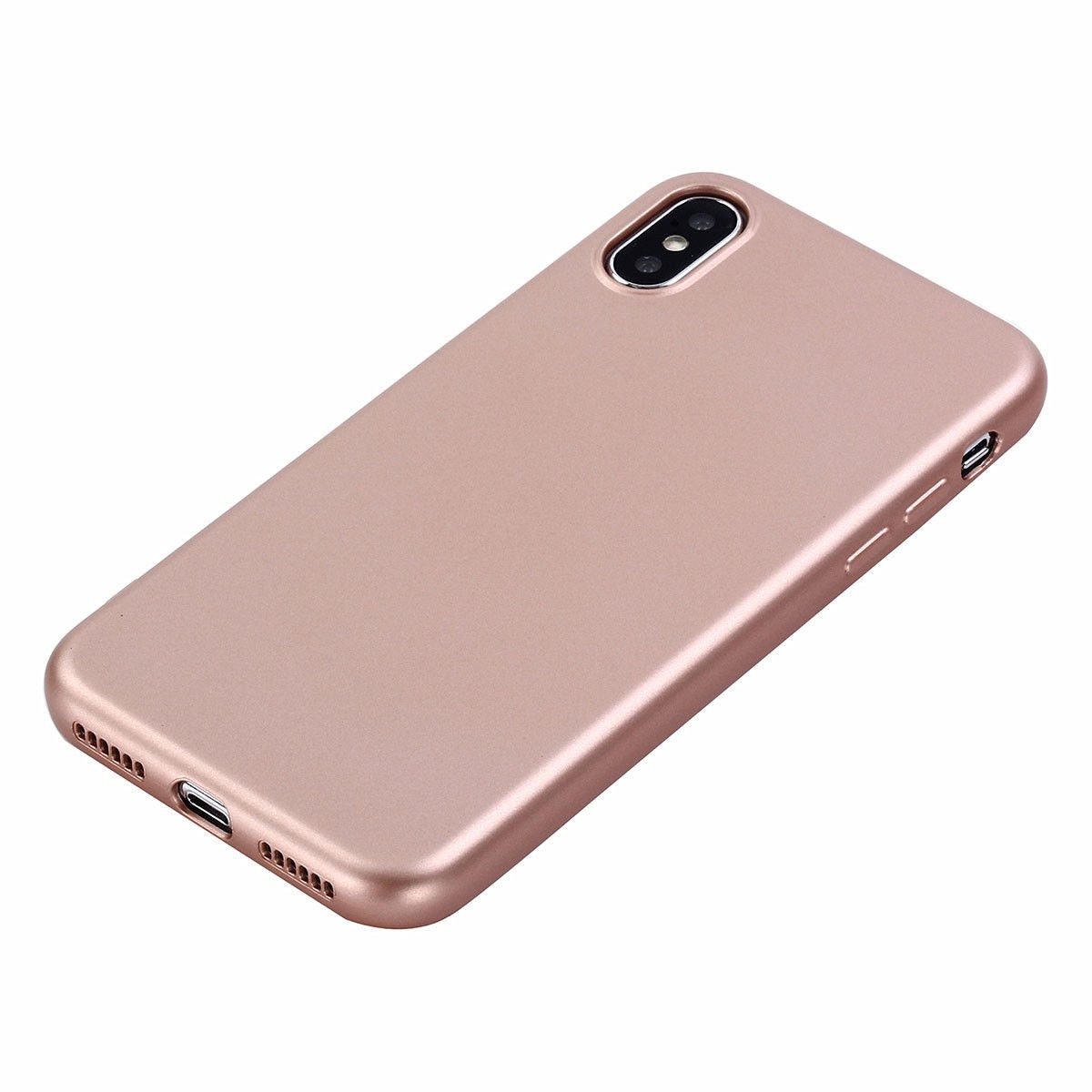 Husa Apple iPhone X Full Silicone 360 Roz Auriu + Folie de protectie - vivimall.ro