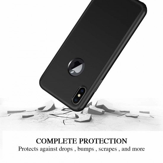 Husa Apple iPhone XS Max Full Cover 360 Negru + Folie de protectie - vivimall.ro