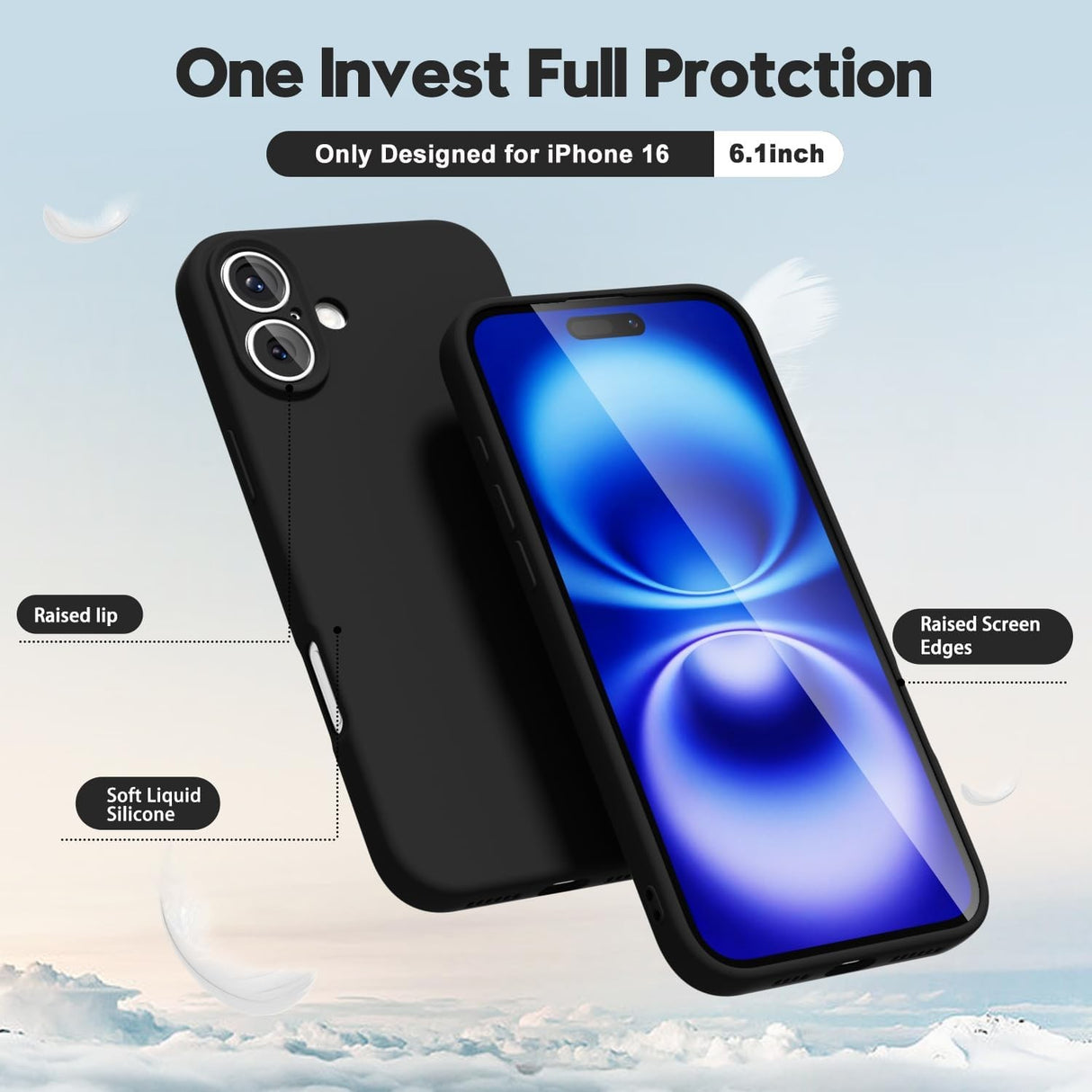 Husa de Protectie Matte TPU, Vivimall, pentru Apple iPhone 16 Plus, Protectie Camera, Antisoc, Antizgariere, Antialunecare, Acoperire Completa, Negru - vivimall.ro