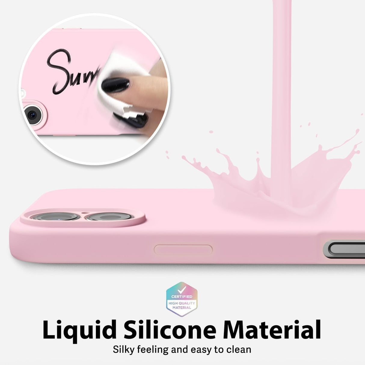 Husa de Protectie Matte TPU, Vivimall, pentru Apple iPhone 16 Plus, Protectie Camera, Antisoc, Antizgariere, Antialunecare, Acoperire Completa, Roz - vivimall.ro