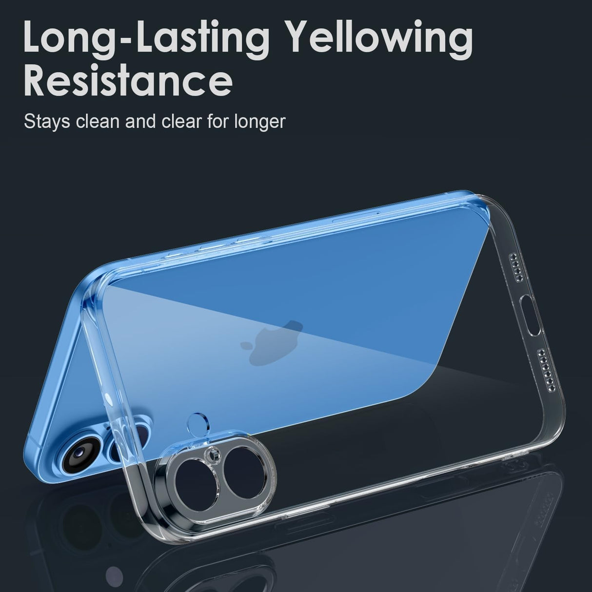 Husă de protecție transparentă iPhone 16 Plus, vedere spate, design minimalist antiamprentă