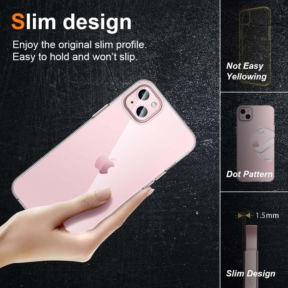Husa de Protectie din Silicon, pentru Apple iPhone 15, PC, Antisoc, Rezistenta la Impact, Transparenta - vivimall.ro