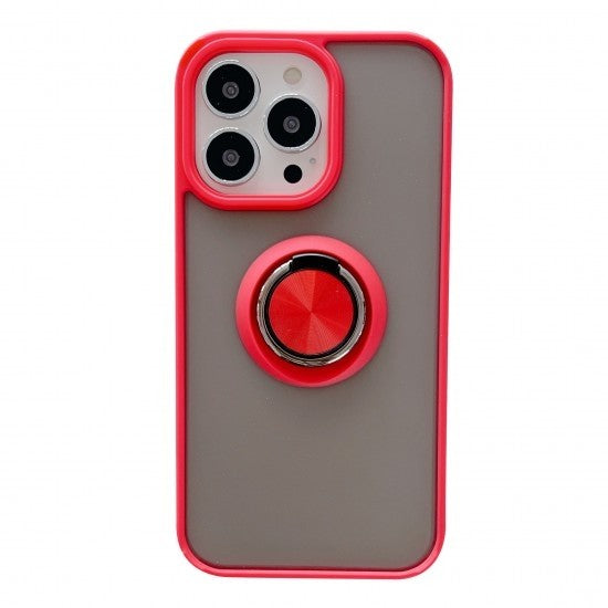 Husa de protectie Flippy compatibila cu Apple iPhone 13,Defender cu prindere inel,Rosu - vivimall.ro
