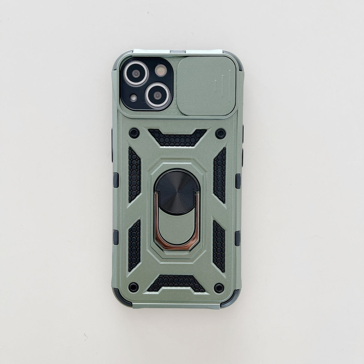 Husa de protectie Flippy compatibila cu Apple iPhone 13 Defender Model 4 cu suport,Verde - vivimall.ro