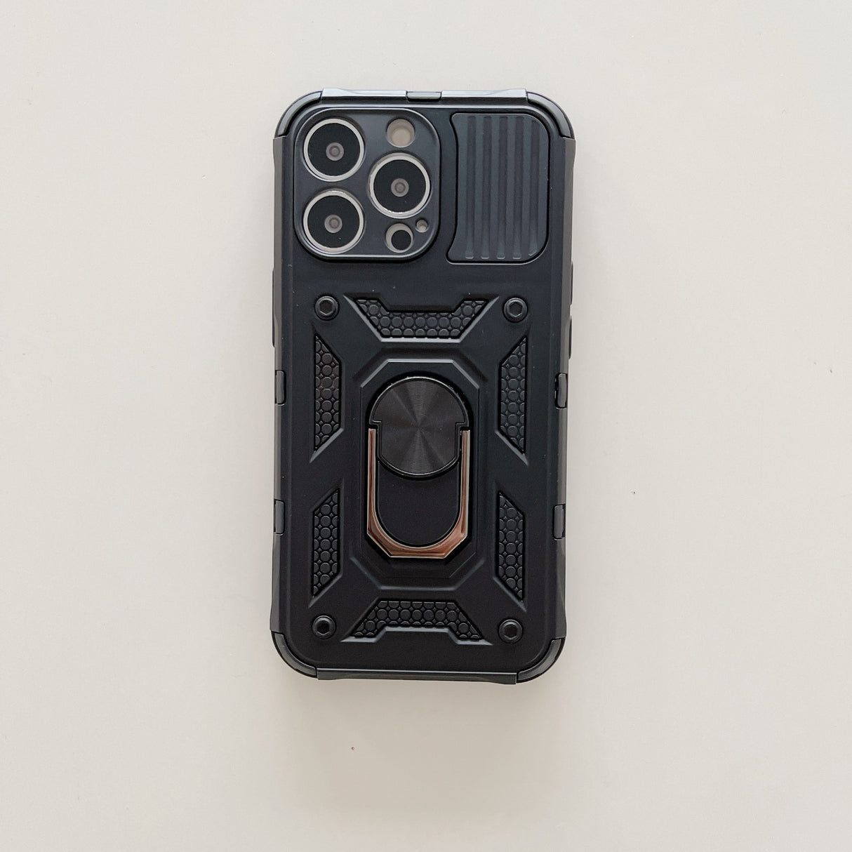 Husa de protectie, Flippy, compatibila cu Apple iPhone 13 Pro Defender Model 4 cu suport,Negru - vivimall.ro