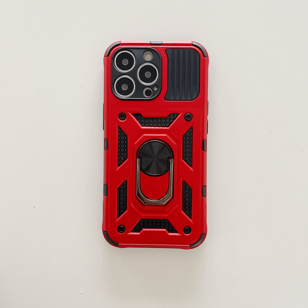 Husa de protectie Flippy compatibila cu Apple iPhone 13 Pro Defender Model 4 cu suport,Rosu - vivimall.ro