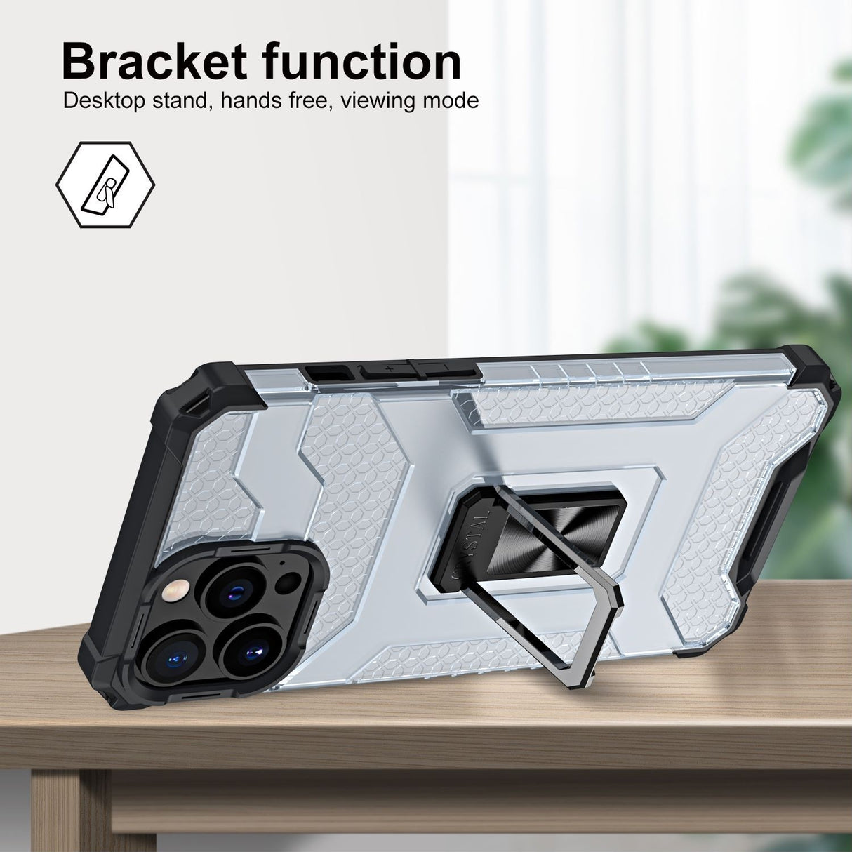 Husa de protectie Flippy compatibila cu Apple iPhone 13 Pro Max Acrylic Armor cu suport Negru - vivimall.ro