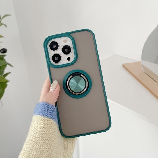 Husa de protectie Flippy compatibila cu Apple iPhone 13 Pro Max,Defender cu prindere inel,Verde - vivimall.ro