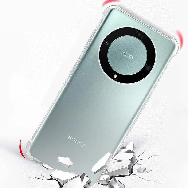 Husă Honor 70 transparentă, vedere spate, material TPU flexibil, compatibilitate perfectă model 2023