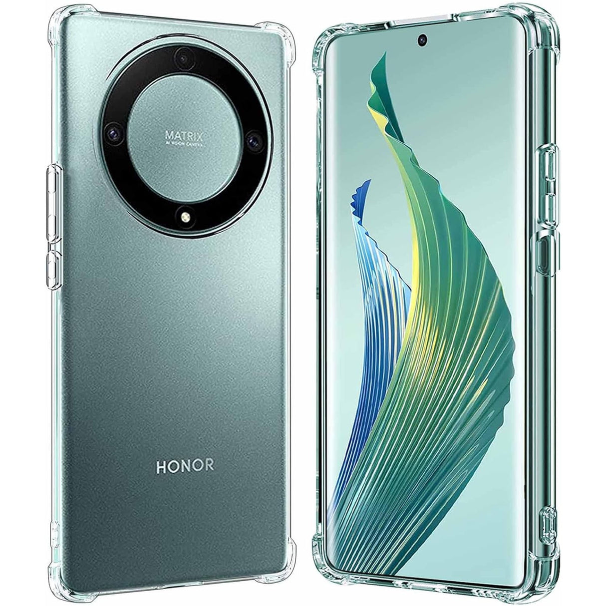 Husă Honor 90 Lite transparentă din TPU antisoc cu protecție Air Bag la colțuri, vedere frontală