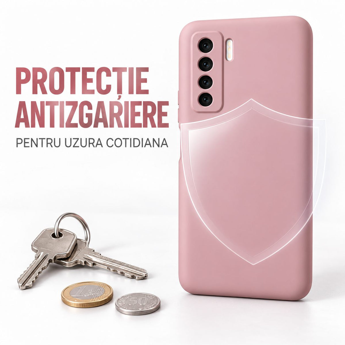 Husa protectie Vivimall compatibila cu Huawei P40 Lite 5G Liquid Silicone Case Roz
