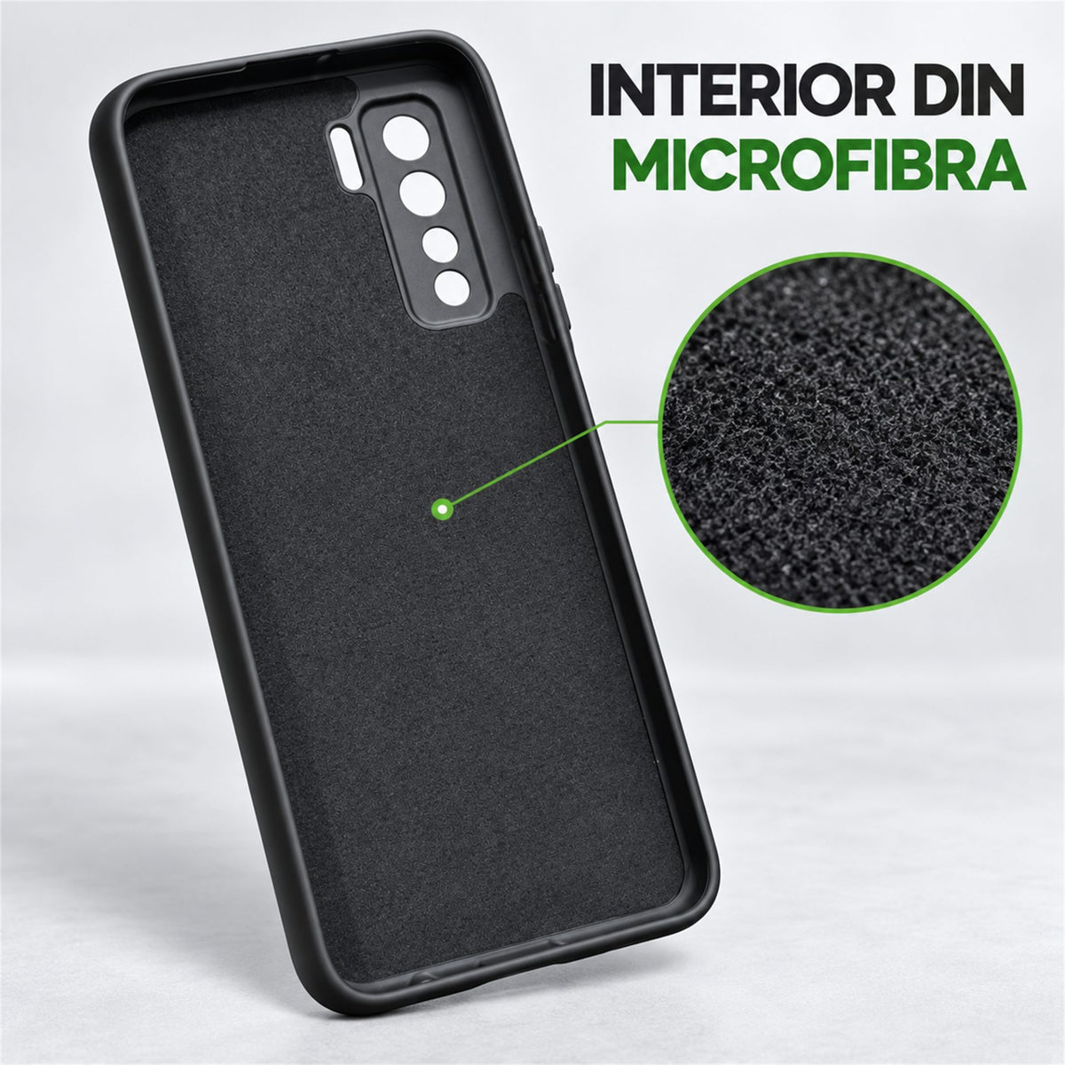 Husa de Protectie Flippy compatibila cu Huawei P40 Lite 5G, Liquid Silicone, Interior din Microfibra, Protectie Camera, Negru