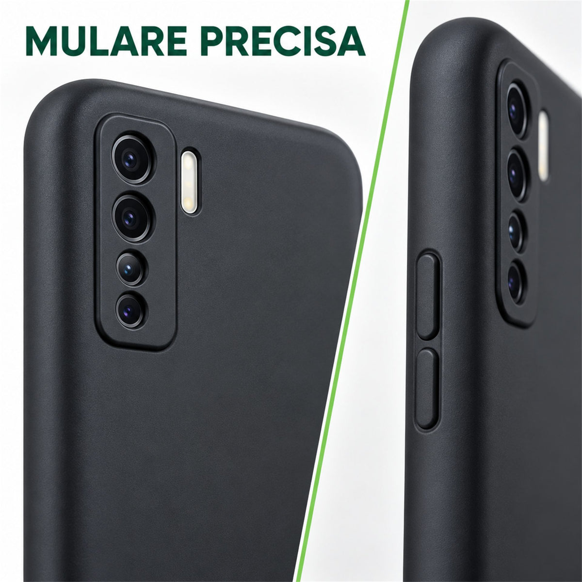 Husa de Protectie Flippy compatibila cu Huawei P40 Lite 5G, Liquid Silicone, Interior din Microfibra, Protectie Camera, Negru