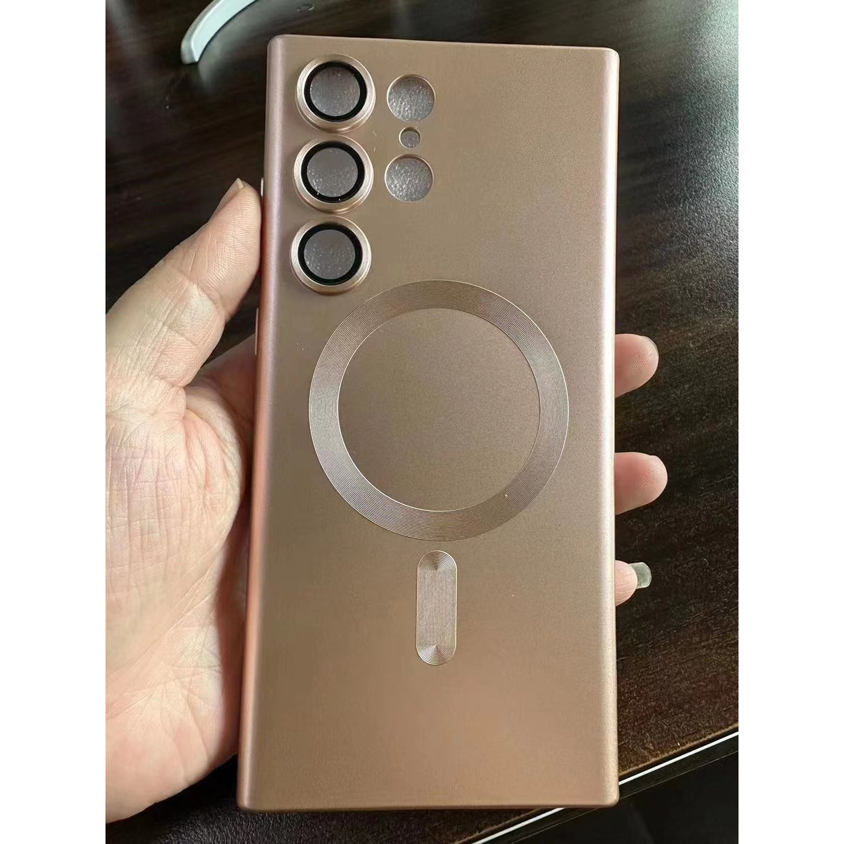 Husa de protectie Flippy, cu incarcare Wireless, Tehnologie Magsafe, pentru Samsung Galaxy S23 Plus , Rose Gold - vivimall.ro