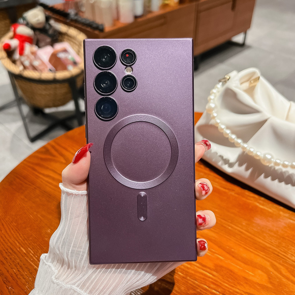 Husa de protectie Flippy, cu incarcare Wireless, Tehnologie Magsafe, pentru Samsung Galaxy S23 Ultra , Mov - vivimall.ro