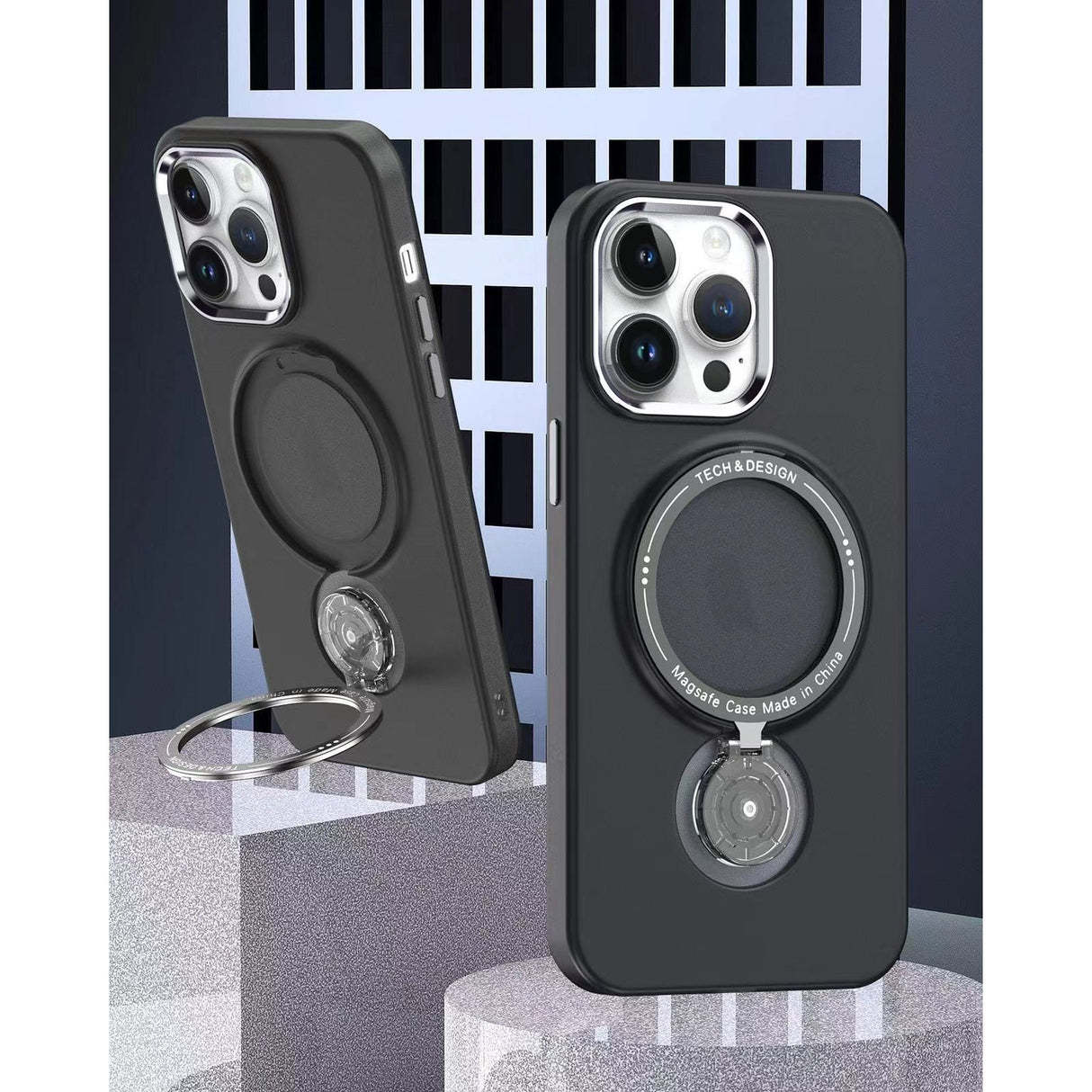 Husa de protectie Flippy, cu incarcare Wireless, Tehnologie Magsafe, TPU, Inel magnetic rotativ cu functie de suport, pentru Samsung Galaxy S23 Plus , Negru - vivimall.ro