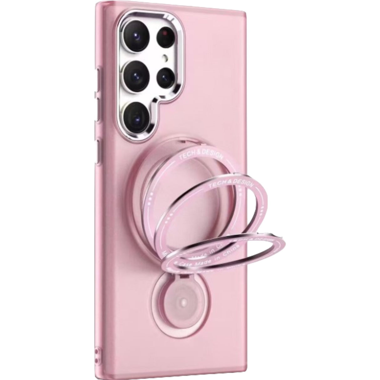 Husa de protectie Flippy, cu incarcare Wireless, Tehnologie Magsafe, TPU, Inel magnetic rotativ cu functie de suport, pentru Samsung Galaxy S23 , Rose Gold - vivimall.ro