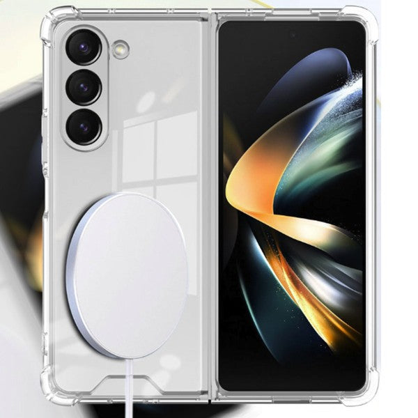 Husa pentru Samsung Galaxy Z FOLD6, Vivimall, Husa de Protectie cu Anti-Shock, Tehnologie MagSafe Magnetic, Design Ultra Subtire, Anti alunecare, TPU Acrilic, Transparent - vivimall.ro