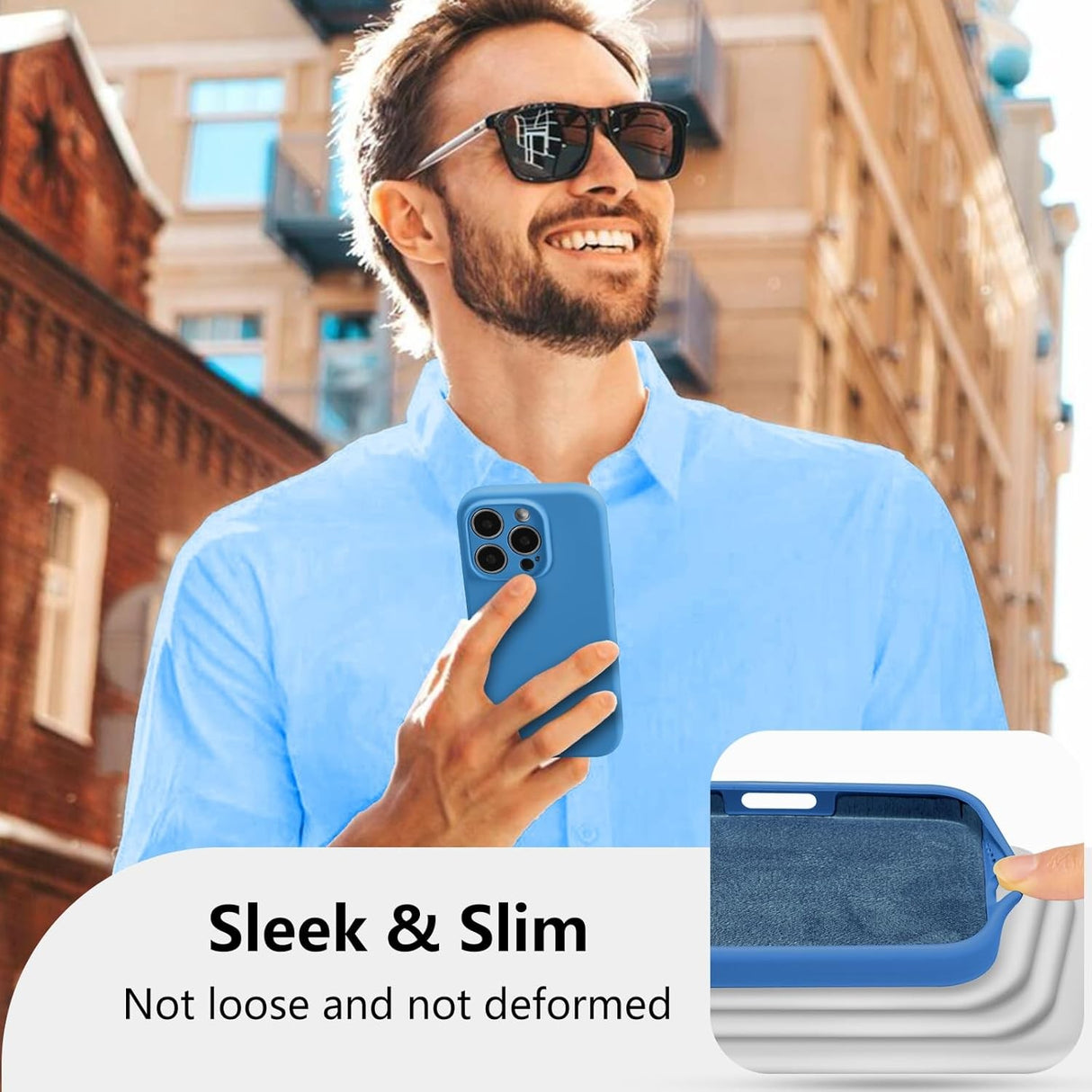 Husa de Protectie, Vivimall, pentru iPhone 16 Pro, Liquid Silicone, cu Microfibra pe Interior, Protectie Antisoc, Compatibil Incarcare Wireless, Albastru - vivimall.ro