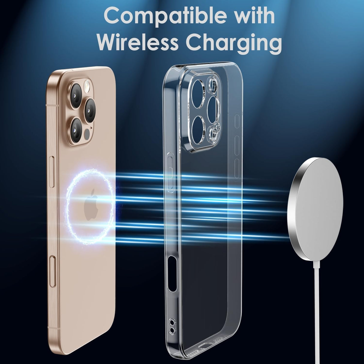 Detaliu protecție cameră husă transparentă iPhone 16 Pro Max, ramă înălțată obiective
