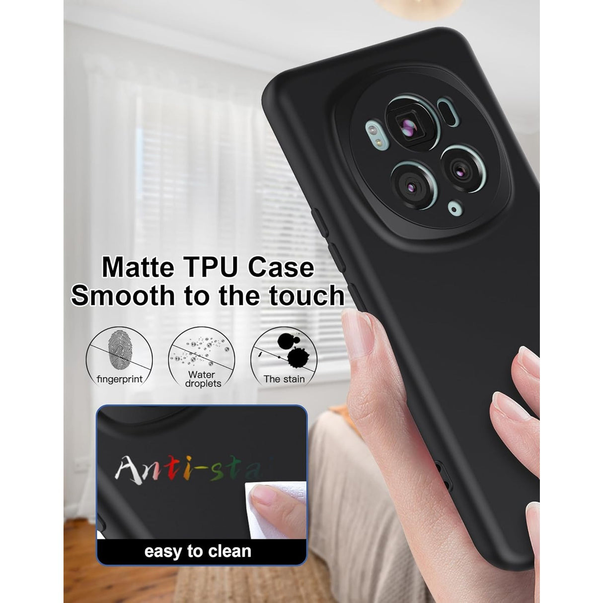 Interior microfibră moale husă silicon lichid Honor Magic 6 Pro, detaliu căptușeală