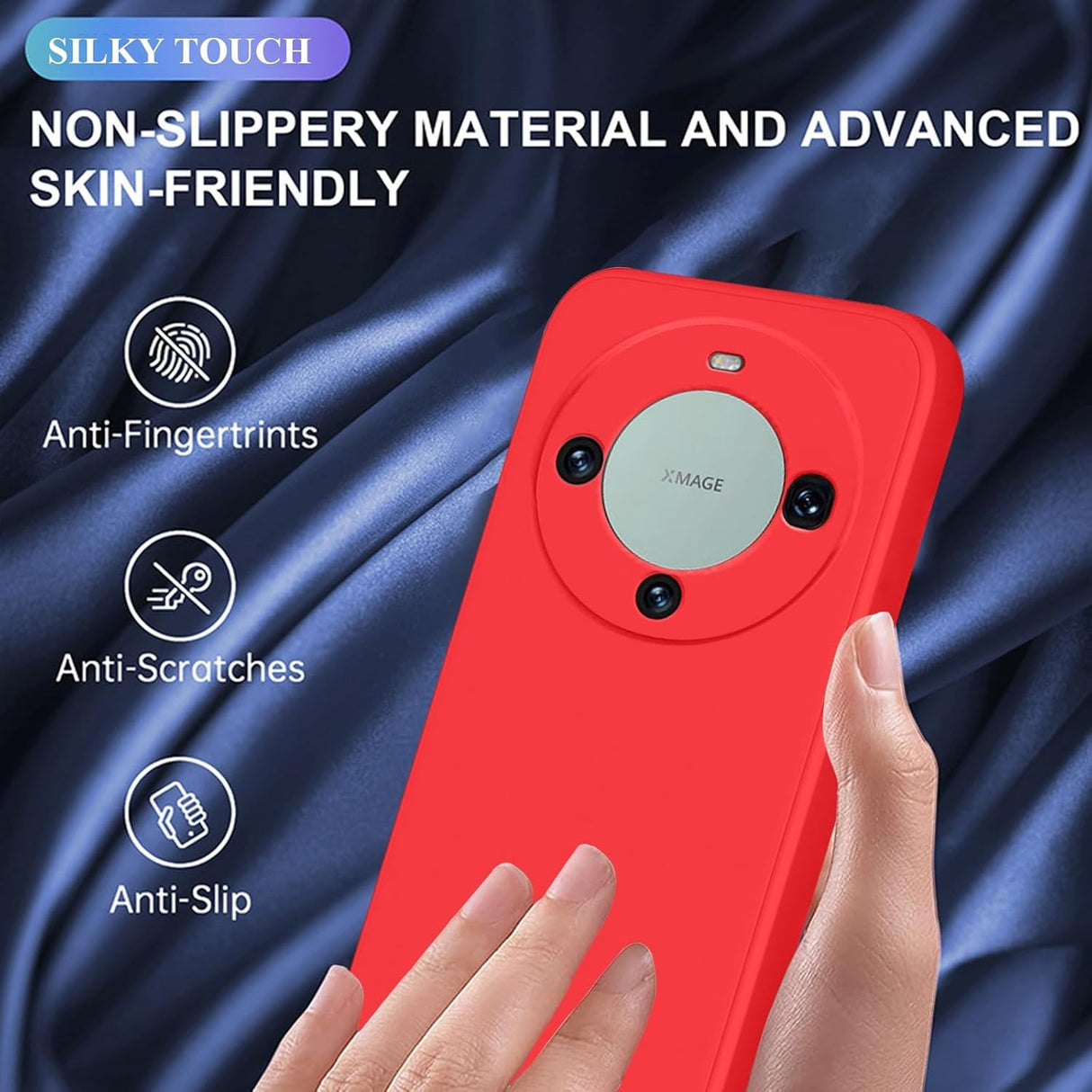 Husă Huawei Mate 60 Pro roșu compatibilă incarcare wireless, vedere de ansamblu