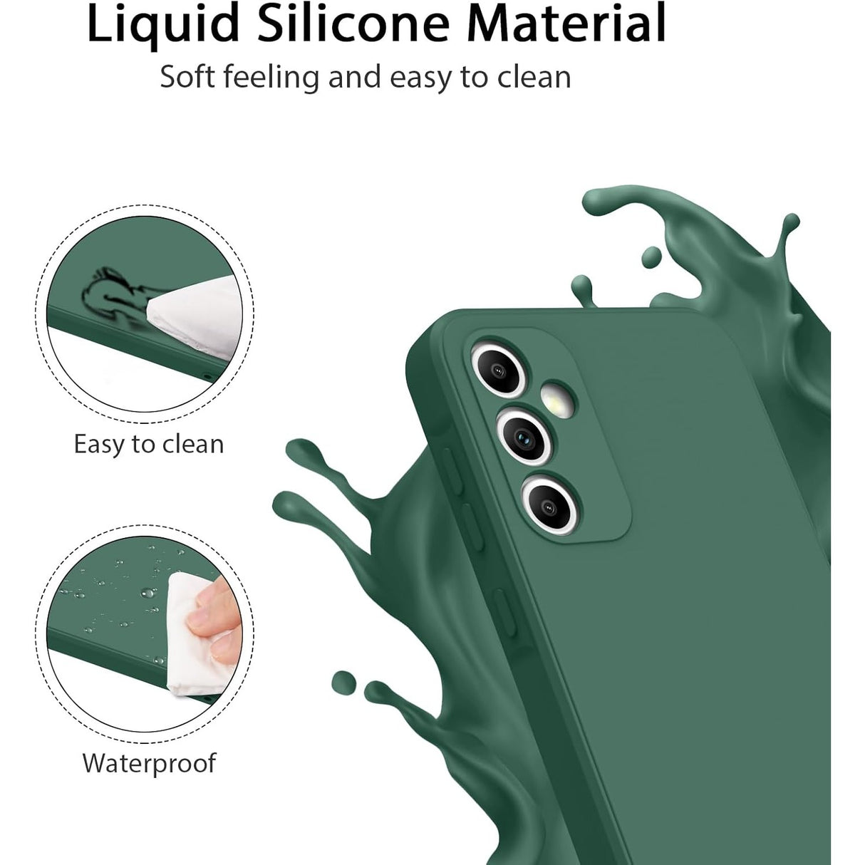 Husă Huawei P60 Pro silicon lichid verde, detaliu butoane și port USB-C accesibile