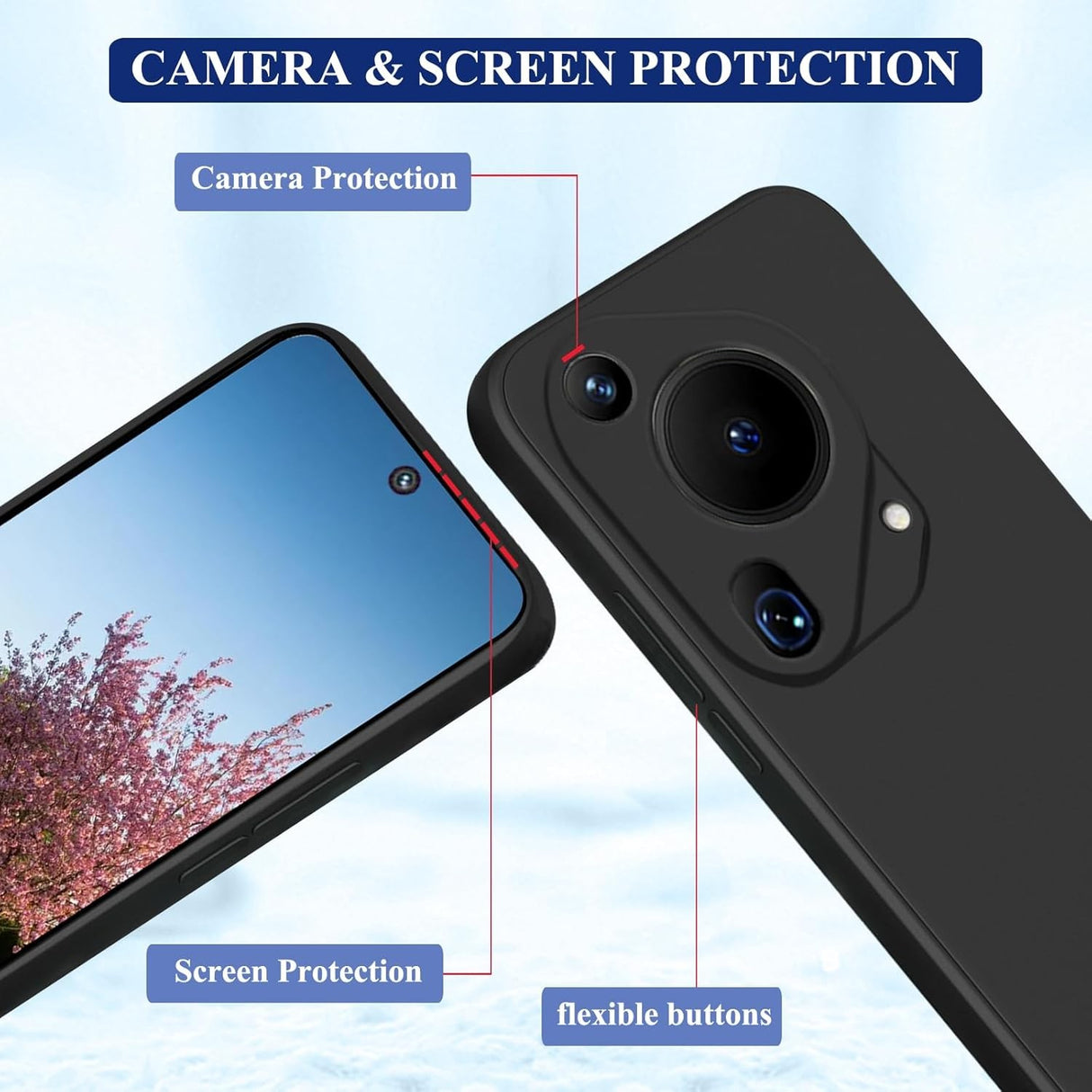 Husa de Protectie, Vivimall, pentru Huawei Pura 70, Liquid Silicone, cu Microfibra pe Interior, Protectie Antisoc, Compatibil Incarcare Wireless, Negru - vivimall.ro