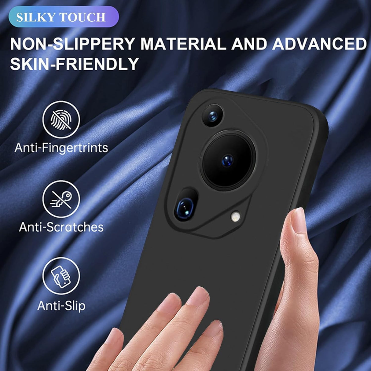 Husa de Protectie, Vivimall, pentru Huawei Pura 70, Liquid Silicone, cu Microfibra pe Interior, Protectie Antisoc, Compatibil Incarcare Wireless, Negru - vivimall.ro