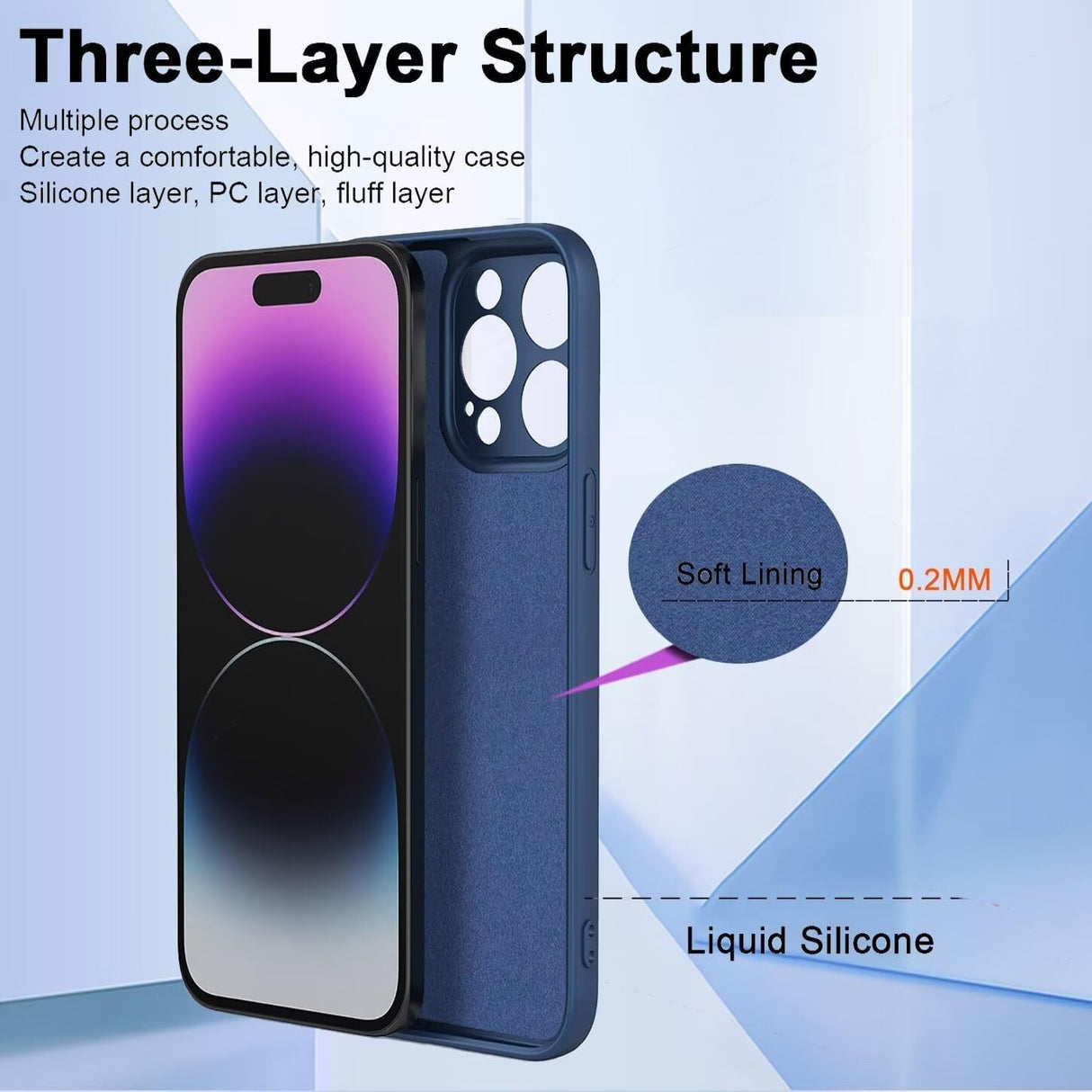Husa de Protectie, Vivimall, pentru Oppo Reno 11 F, Liquid Silicone, cu Microfibra pe Interior, Protectie Antisoc, Compatibil Incarcare Wireless, Albastru - vivimall.ro