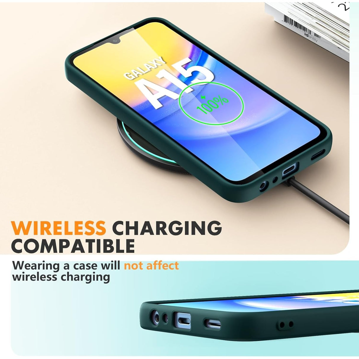 Husa de Protectie, Vivimall, pentru Samsung Galaxy A15, Liquid Silicone, cu Microfibra pe Interior, Protectie Antisoc, Compatibil Incarcare Wireless, Verde - vivimall.ro