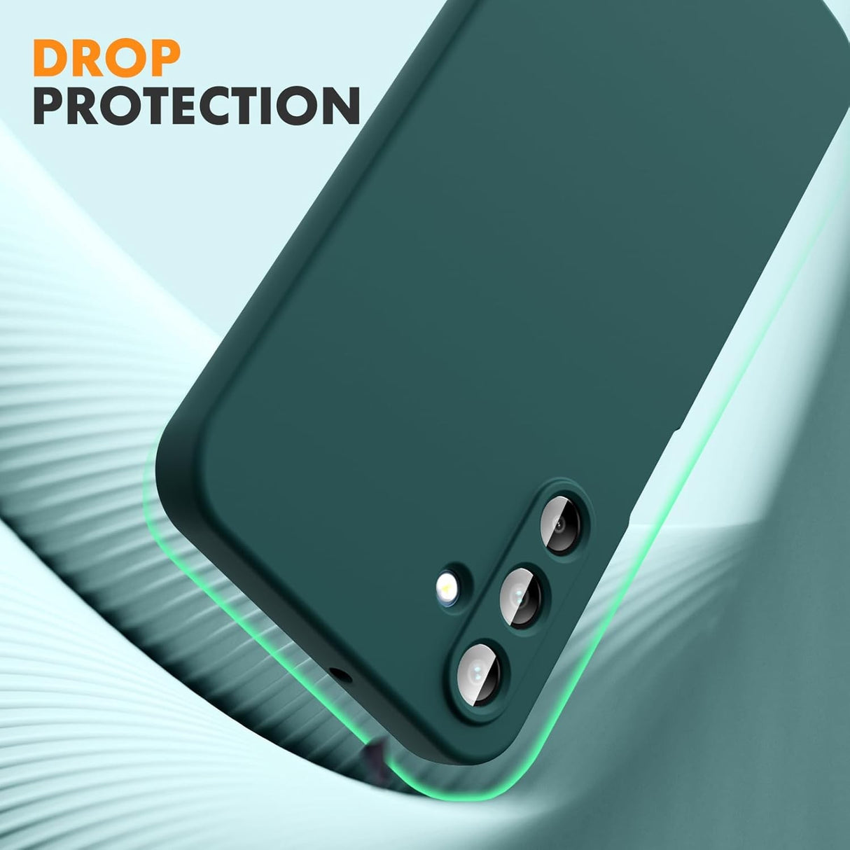 Husa de Protectie, Vivimall, pentru Samsung Galaxy A15, Liquid Silicone, cu Microfibra pe Interior, Protectie Antisoc, Compatibil Incarcare Wireless, Verde - vivimall.ro