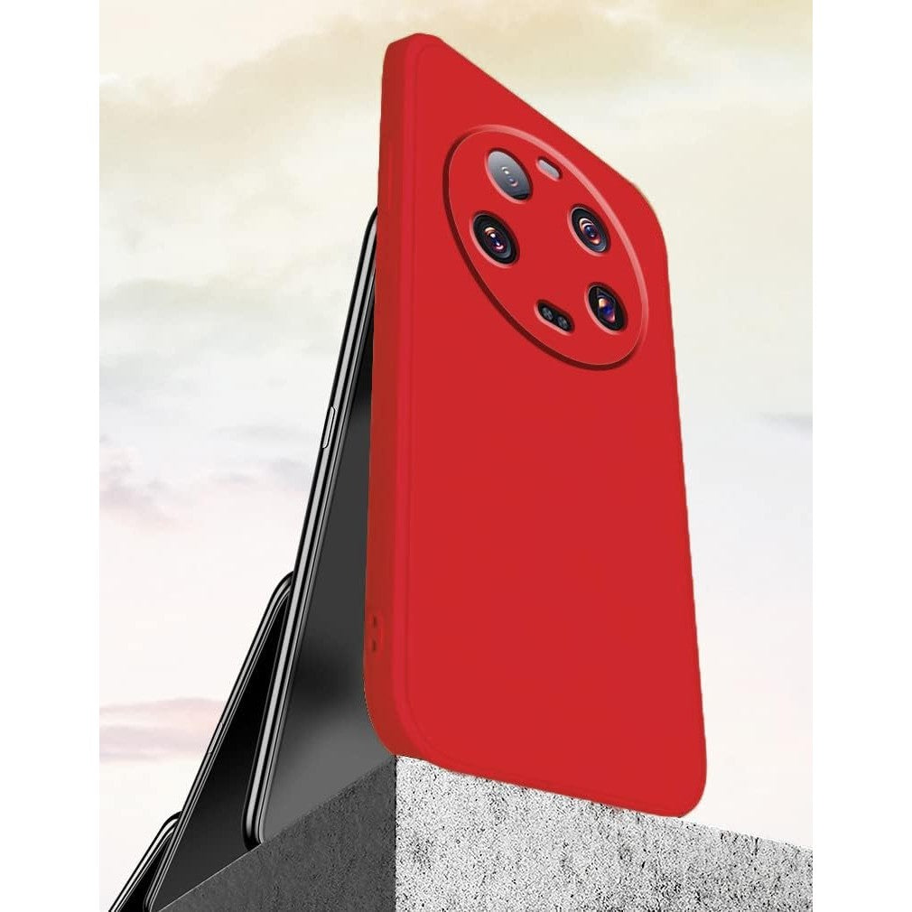Interior microfibră moale husă Xiaomi 14 Ultra roșu, protecție ecran și cameră
