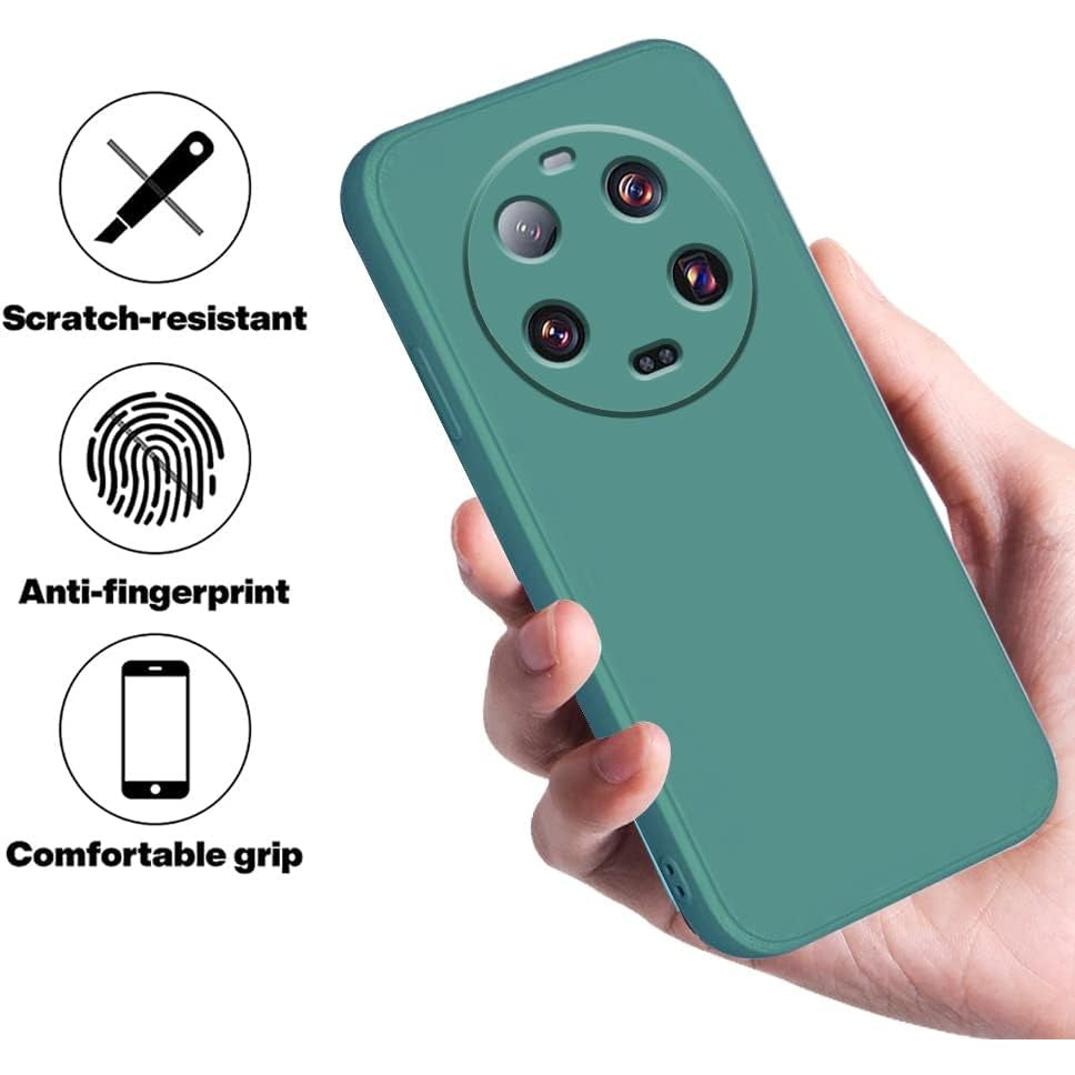Husă Xiaomi 14 Ultra verde, compatibilă incarcare wireless Qi, vedere spate