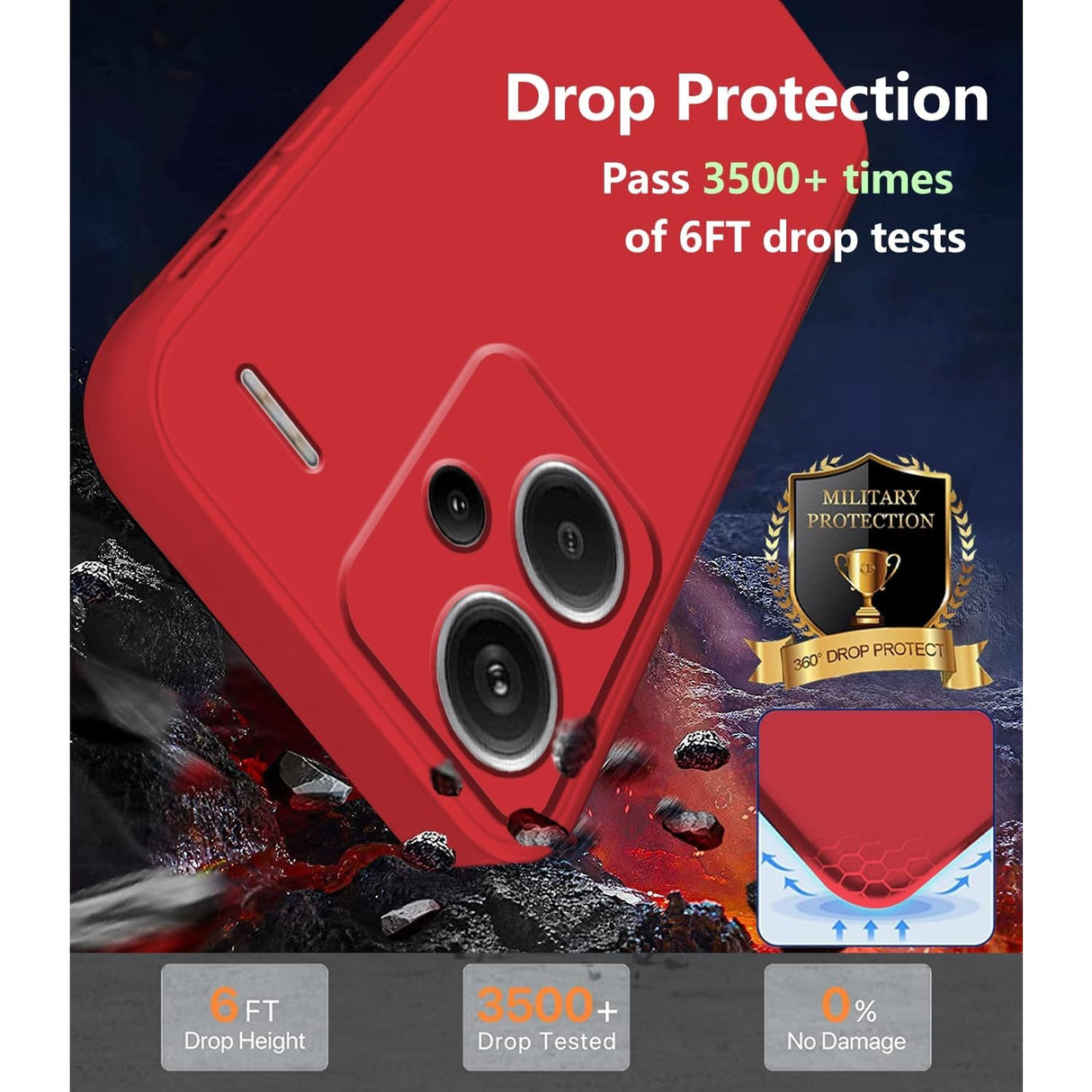 Husa de Protectie, Vivimall, pentru Xiaomi Redmi Note 13 Pro Plus 5G, Liquid Silicone, cu Microfibra pe Interior, Protectie Antisoc, Compatibil Incarcare Wireless, Rosu - vivimall.ro