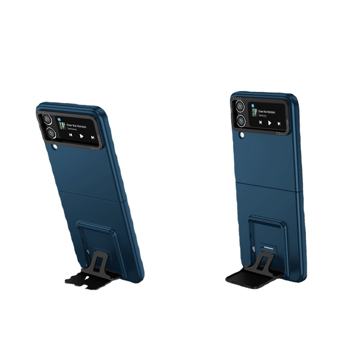 Husa de protectie Flippy, Pliere Tridimensionala, Multifunctionala, PC, pentru Samsung Galaxy Z Flip 3 , Albastru - vivimall.ro