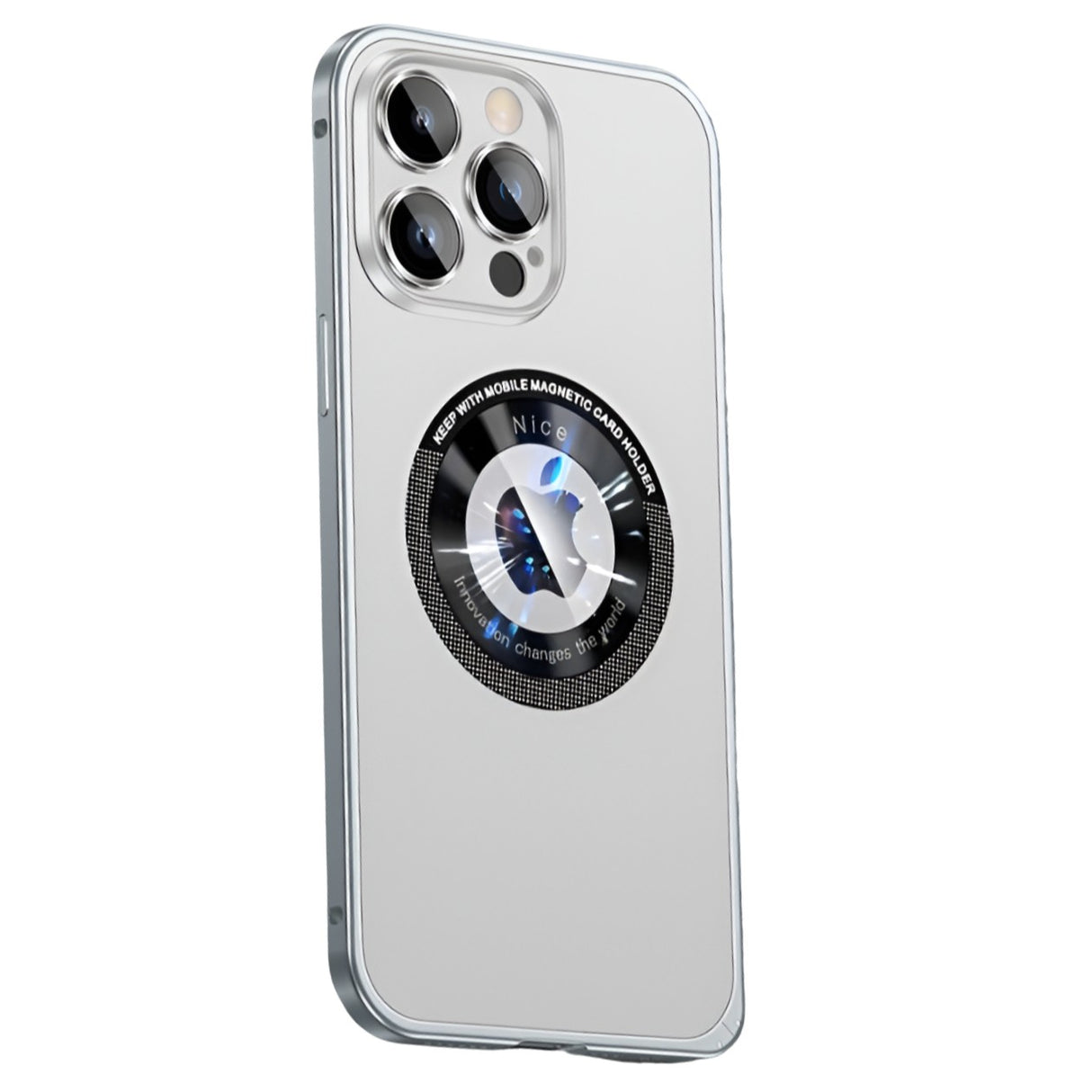 Husa de Protectie MagSafe Compatibila cu iPhone 15 Pro Max, Vivimall, Carcasa din Metal, Incarcare Wireless, Acoperire Completa, Protectie Camera, Antisoc, Antizgariere, Antialunecare, Gri Metalizat - vivimall.ro