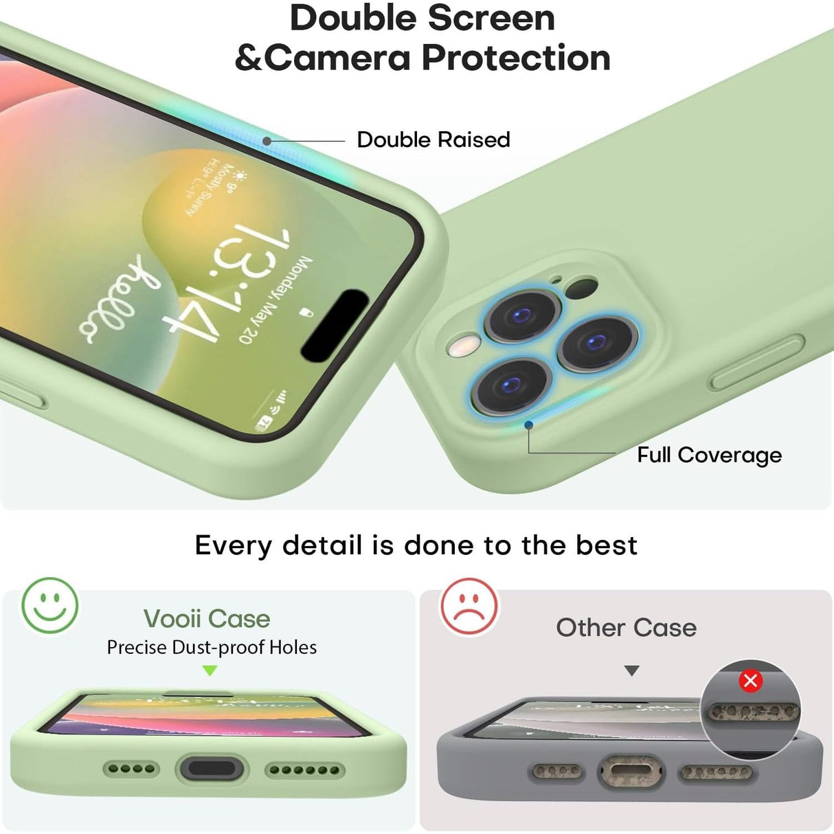 Husă TPU mat verde iPhone 16 Pro montată pe telefon, vedere laterală slim