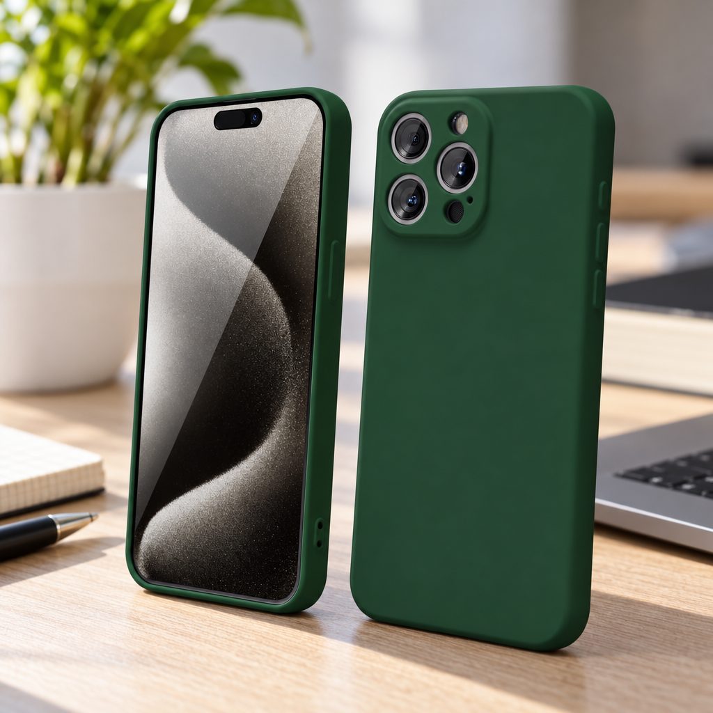 Husă Matte TPU pentru Honor 90 Lite, Protecție Cameră, Antisoc, Verde