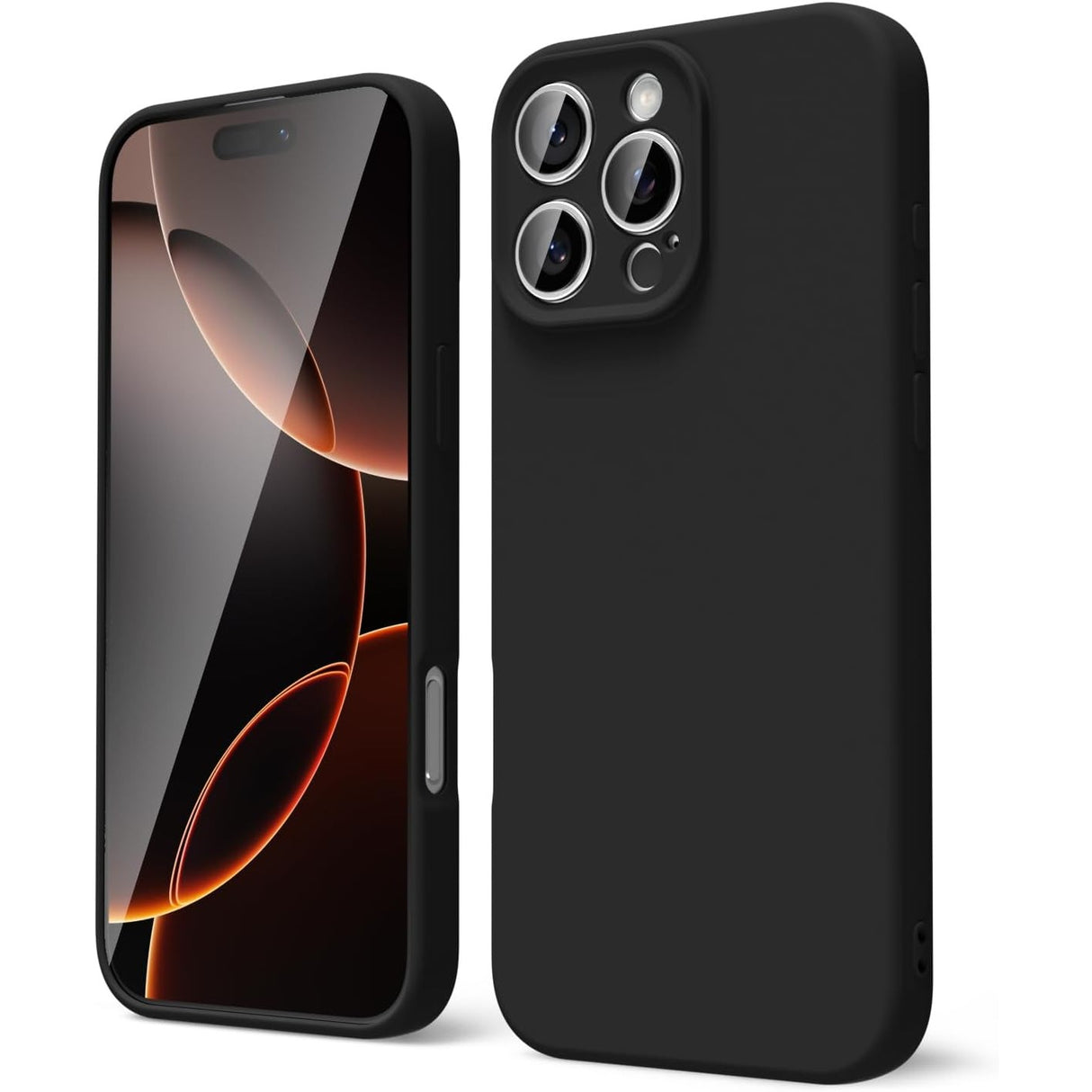 Husă Matte TPU neagră pentru OnePlus Nord CE3 Lite, vedere frontală, protecție completă margini