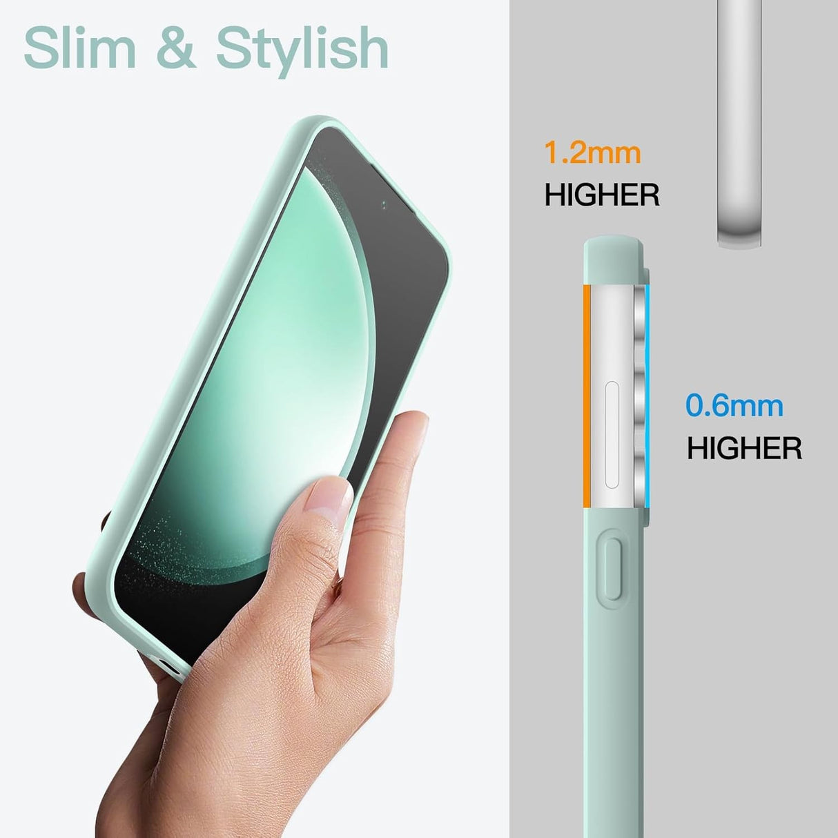 Husa de Protectie Matte TPU, Vivimall, pentru Samsung Galaxy S23 FE 5G, Protectie Camera, Antisoc, Antizgariere, Antialunecare, Acoperire Completa, Verde - vivimall.ro