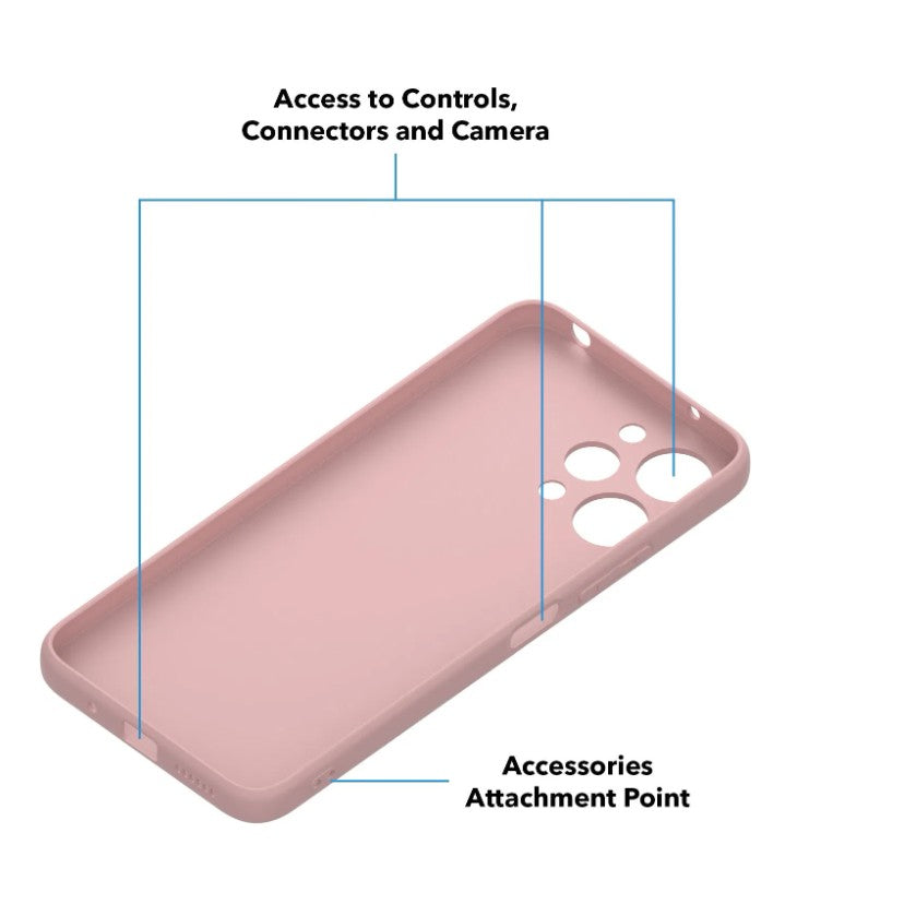 Husă Matte TPU Roz Xiaomi Redmi 12, foto lifestyle, montată pe telefon