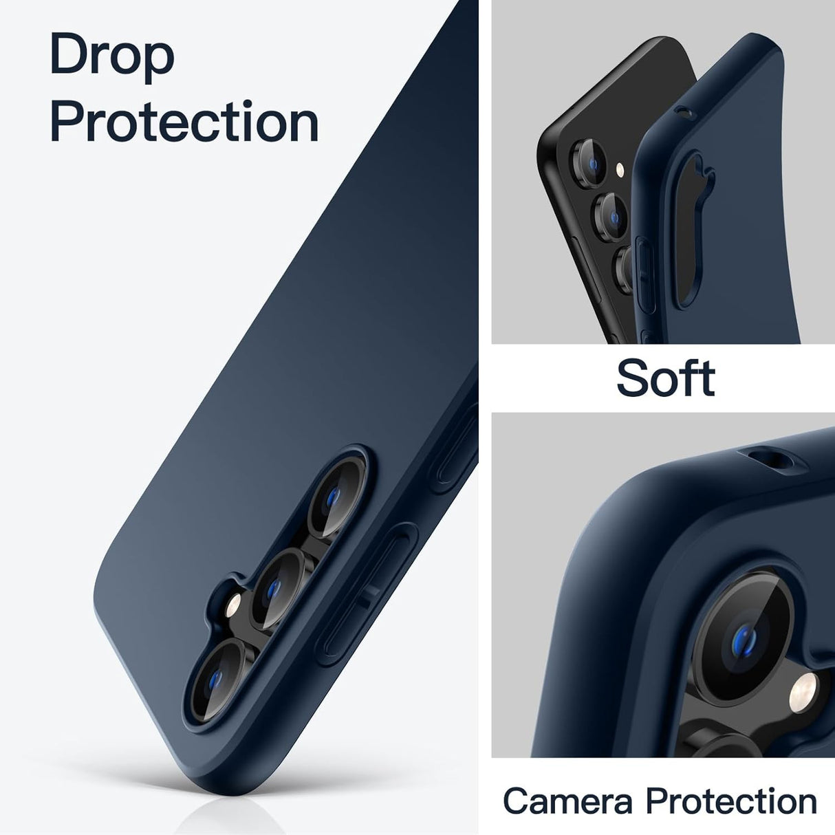 Husa de Protectie Matte TPU, Vivimall, pentru Xiaomi Redmi 13C, Protectie Camera, Antisoc, Antizgariere, Antialunecare, Acoperire Completa, Albastru - vivimall.ro