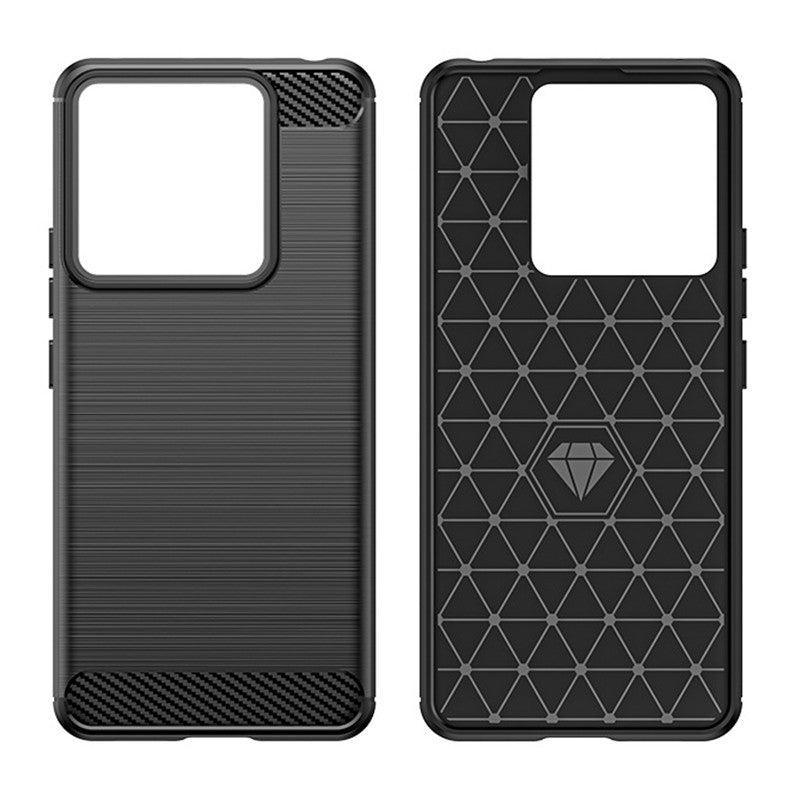 Husa de Protectie pentru Xiaomi Redmi Note 13 Pro, Vivimall, Protectie 360, din TPU cu element de Carbon, Anti Alunecare, 1.8 mm, Negru - vivimall.ro