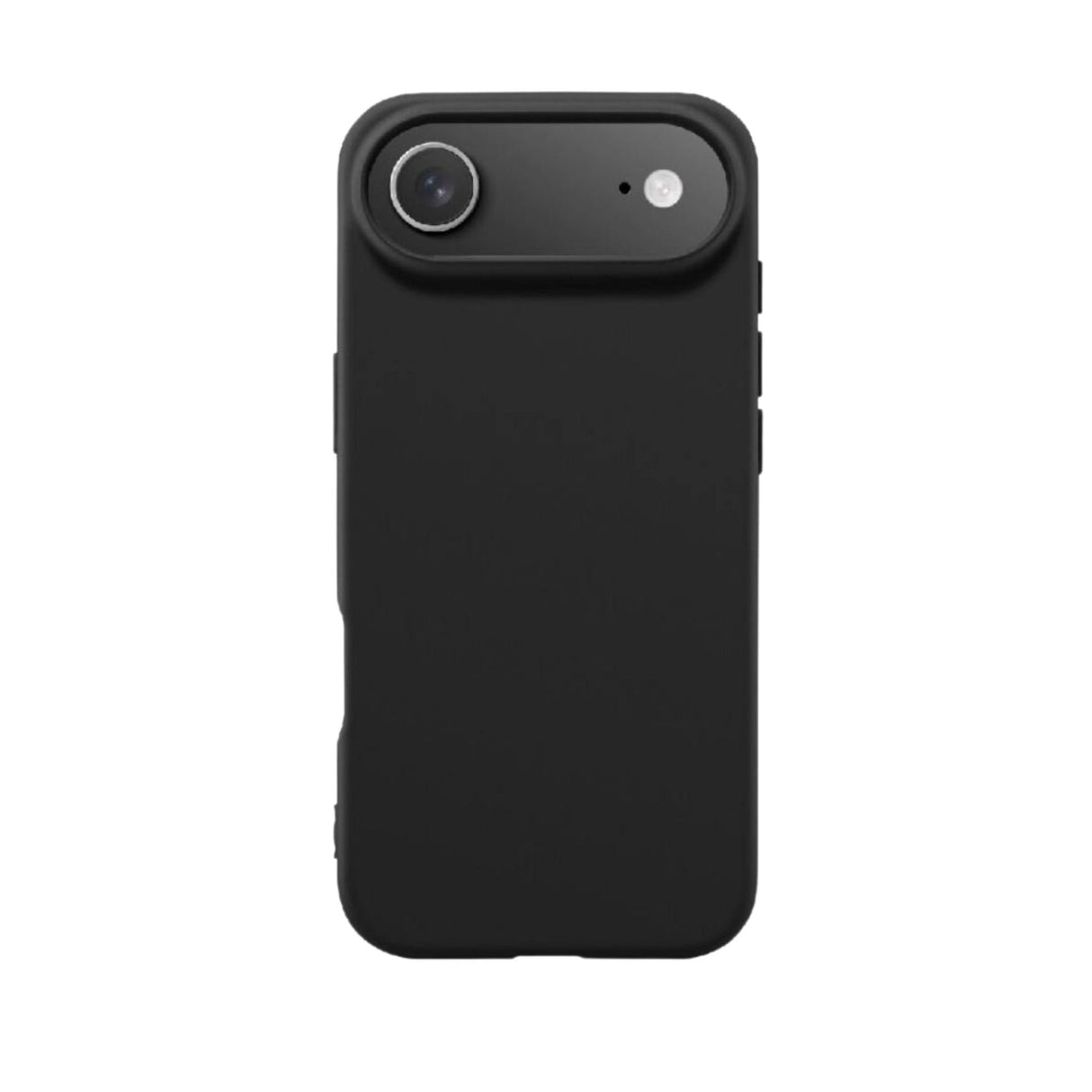 Husă Flippy iPhone 17 Air din silicon lichid negru mat, vedere frontală, compatibilă MagSafe
