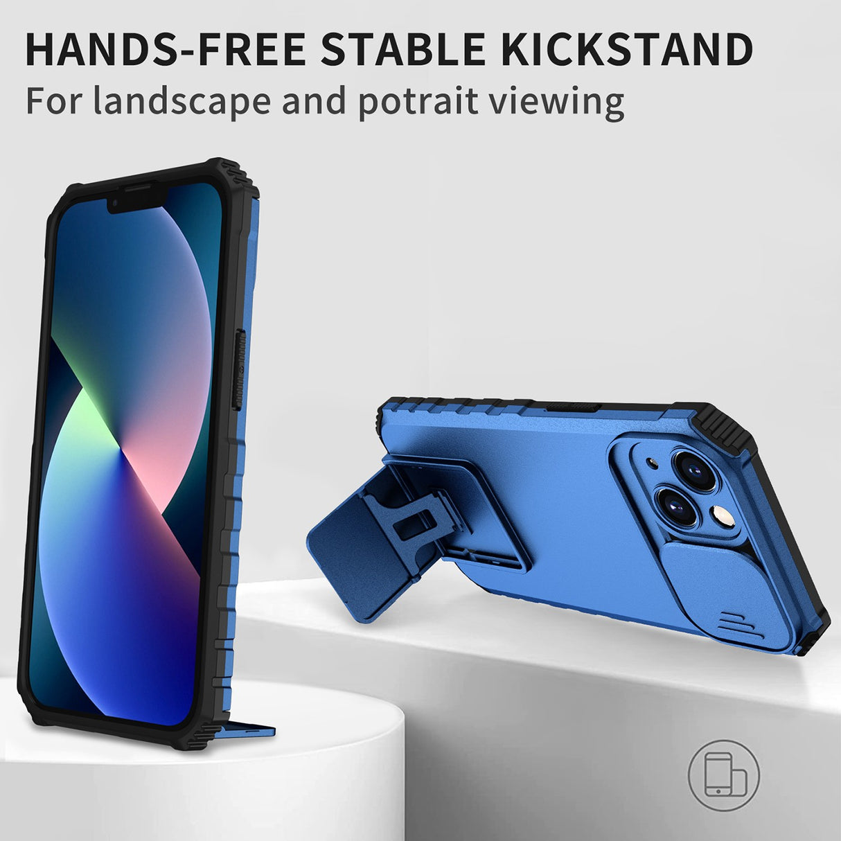 Husa Defender cu Stand pentru iPhone 11 Pro, Albastru, Suport reglabil, Antisoc, Protectie glisanta pentru camera, Flippy - vivimall.ro