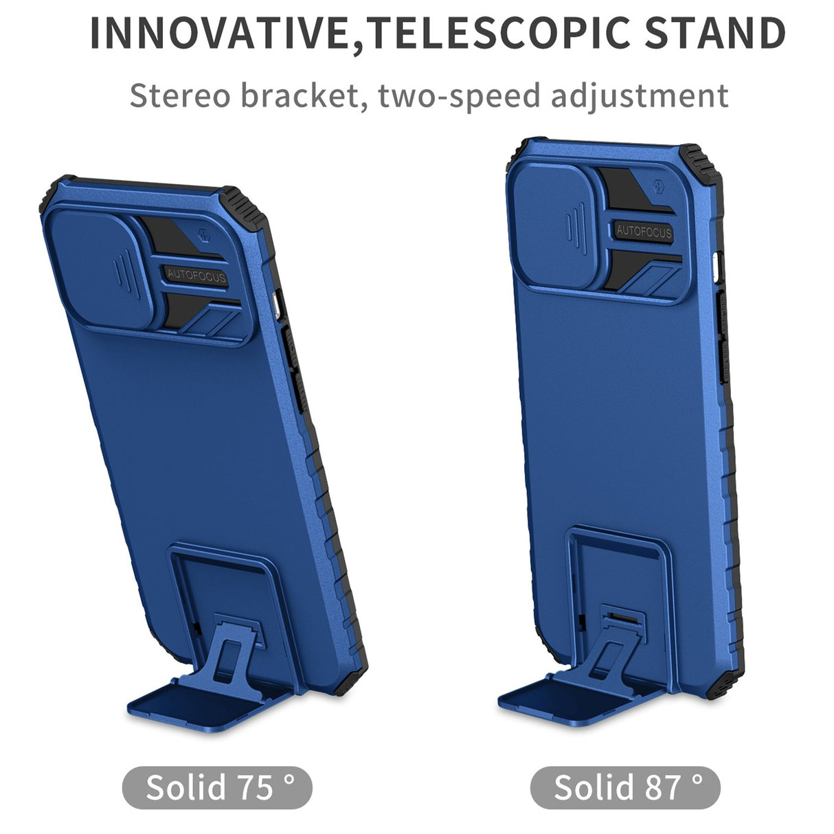 Husa Defender cu Stand pentru Samsung Galaxy S22, Albastru, Suport reglabil, Antisoc, Protectie glisanta pentru camera, Flippy - vivimall.ro