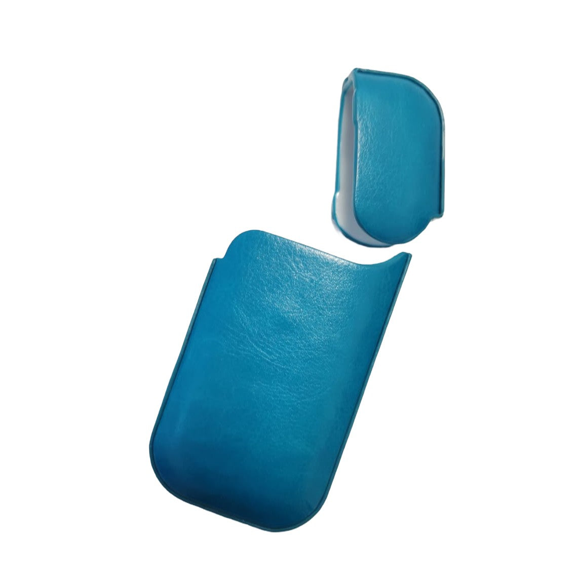 Husă piele ecologică IQOS 2.4 Plus turcoaz, 43g, vedere spate, finisaj elegant și vibrant